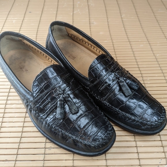 Florsheim Men's Size 10D Black Leather Alligator Print Tassel Loafers. 312pm - Picture 1 of 11